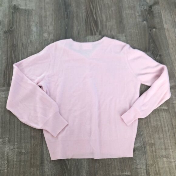 Elizabeth Williams Soft Acrylic Pink Long Sleeve Button Up Sweater Size Medium - Picture 6 of 9